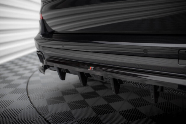 Mittlerer Cup Diffusor Heck Ansatz DTM Look passend für BMW X5 M-Paket G05 schwarz Hochglanz