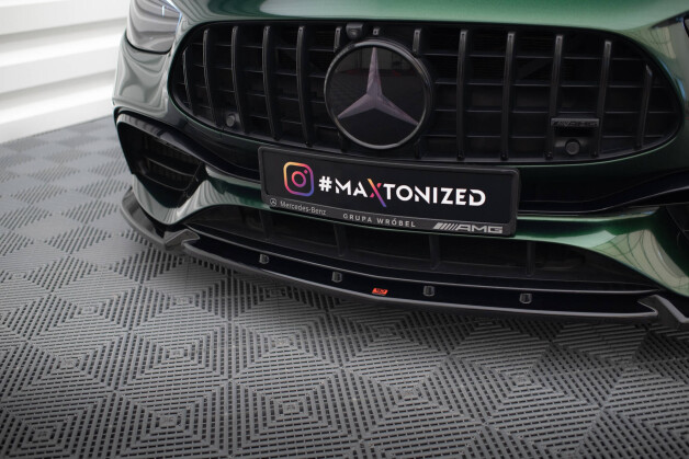 Street+ Spoilerlippe Front Ansatz V.2 passend für Mercedes-AMG E63 W213 FL schwarz Hochglanz
