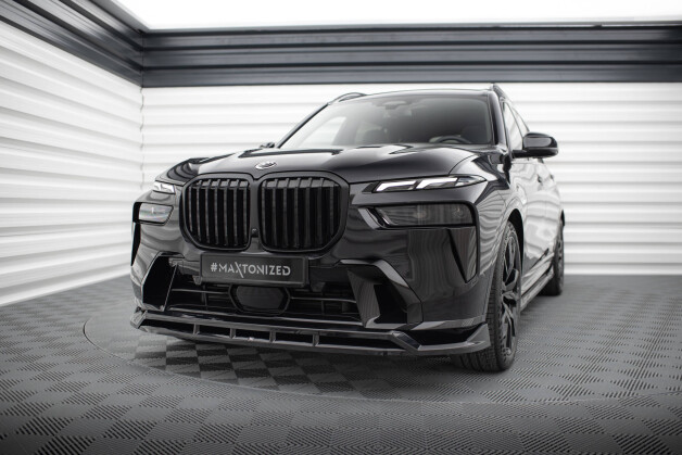 Cup Spoilerlippe Front Ansatz passend für BMW X7 M-Paket G07 Facelift schwarz Hochglanz