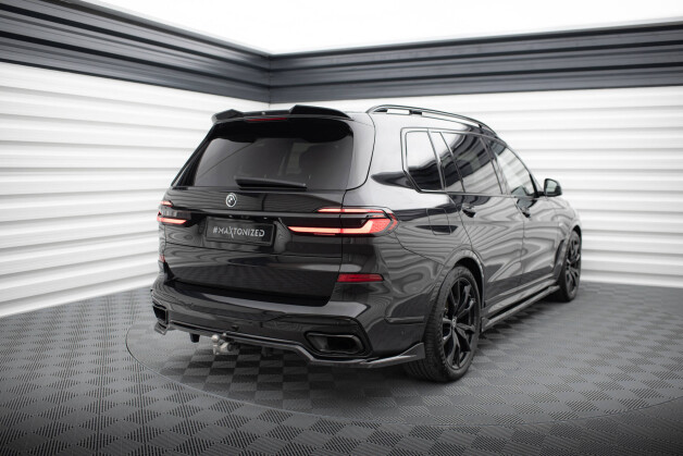 Mittlerer Cup Diffusor Heck Ansatz DTM Look passend für BMW X7 M-Paket G07 Facelift schwarz Hochglanz