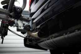 Mittlerer Cup Diffusor Heck Ansatz DTM Look passend für BMW X7 M-Paket G07 Facelift schwarz Hochglanz