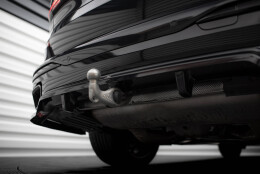 Mittlerer Cup Diffusor Heck Ansatz DTM Look passend für BMW X7 M-Paket G07 Facelift schwarz Hochglanz