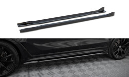 Seitenschweller Ansatz Cup Leisten passend für BMW X7 M-Paket G07 Facelift schwarz Hochglanz