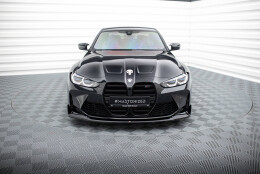 Cup Spoilerlippe Front Ansatz V.4 für CSL Look BMW M4 G82 / G83 / G82 Facelift / G83 Facelift / M3 Limousine / Touring G80 / G81 schwarz Hochglanz