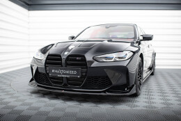 Cup Spoilerlippe Front Ansatz V.4 für CSL Look BMW M4 G82 / G83 / G82 Facelift / G83 Facelift / M3 Limousine / Touring G80 / G81 schwarz Hochglanz