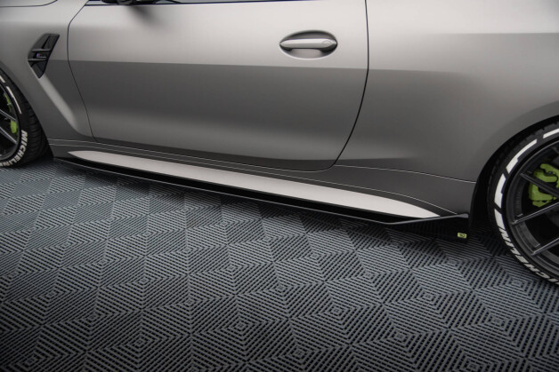 Seitenschweller Ansatz Cup Leisten V.3 für CSL Look BMW M4 G82 / G83 / G82 Facelift / G83 Facelift schwarz Hochglanz