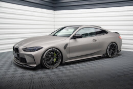 Seitenschweller Ansatz Cup Leisten V.3 für CSL Look BMW M4 G82 / G83 / G82 Facelift / G83 Facelift schwarz Hochglanz