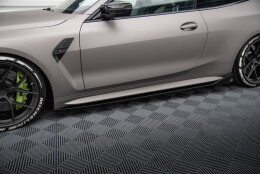Seitenschweller Ansatz Cup Leisten V.3 für CSL Look BMW M4 G82 / G83 / G82 Facelift / G83 Facelift schwarz Hochglanz