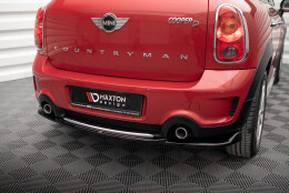 Mittlerer Cup Diffusor Heck Ansatz passend für Mini Cooper Countryman R60 Facelift schwarz Hochglanz