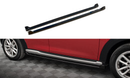 Seitenschweller Ansatz Cup Leisten für Mini Cooper Countryman R60 Facelift schwarz Hochglanz