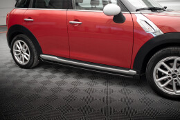 Seitenschweller Ansatz Cup Leisten passend für Mini Cooper Countryman R60 Facelift schwarz Hochglanz