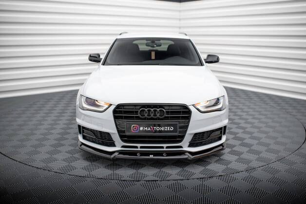 Cup Spoilerlippe Front Ansatz V.1 passend für Audi A4 Competition B8 Facelift schwarz Hochglanz