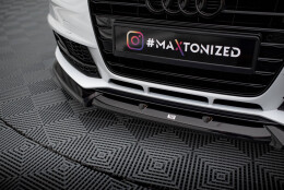 Cup Spoilerlippe Front Ansatz V.1 passend für Audi A4 Competition B8 Facelift schwarz Hochglanz