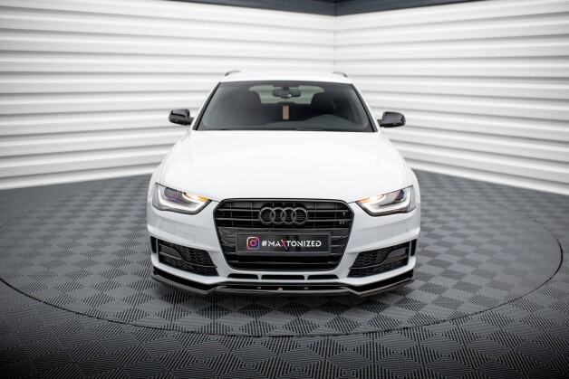Cup Spoilerlippe Front Ansatz V.2 passend für Audi A4 Competition B8 Facelift schwarz Hochglanz