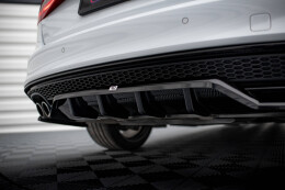 Mittlerer Cup Diffusor Heck Ansatz DTM Look für Audi A4 Competition B8 Facelift schwarz Hochglanz