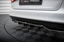 Mittlerer Cup Diffusor Heck Ansatz DTM Look für Audi A4 Competition B8 Facelift schwarz Hochglanz
