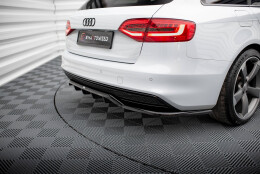 Mittlerer Cup Diffusor Heck Ansatz DTM Look passend für Audi A4 Competition B8 Facelift schwarz Hochglanz