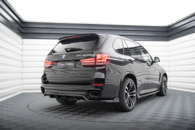 Mittlerer Cup Diffusor Heck Ansatz DTM Look passend für BMW X5 M-Paket F15 schwarz Hochglanz