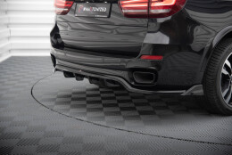 Mittlerer Cup Diffusor Heck Ansatz DTM Look passend für BMW X5 M-Paket F15 schwarz Hochglanz