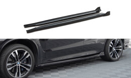 Seitenschweller Ansatz Cup Leisten V.2 passend für BMW X5 M-Paket F15 schwarz Hochglanz