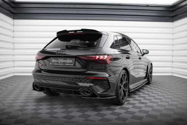 Heck Ansatz Flaps Diffusor V.1 passend für Audi RS3 Sportback 8Y schwarz Hochglanz