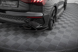 Heck Ansatz Flaps Diffusor V.1 passend für Audi RS3 Sportback 8Y schwarz Hochglanz