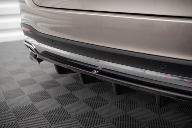 Mittlerer Cup Diffusor Heck Ansatz DTM Look für Mercedes-Benz GLE SUV AMG-Line W167 schwarz Hochglanz