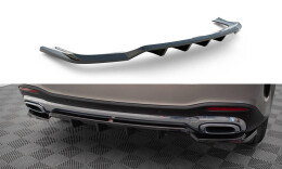 Mittlerer Cup Diffusor Heck Ansatz DTM Look passend für Mercedes-Benz GLE SUV AMG-Line W167 / W167 Facelift schwarz Hochglanz