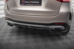 Mittlerer Cup Diffusor Heck Ansatz DTM Look passend für Mercedes-Benz GLE SUV AMG-Line W167 / W167 Facelift schwarz Hochglanz