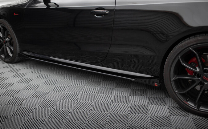 Seitenschweller Flaps für Audi für A5 / A5 S-Line / S5 Coupe / Cabrio 8T / 8T Facelift Flaps Hochglanz