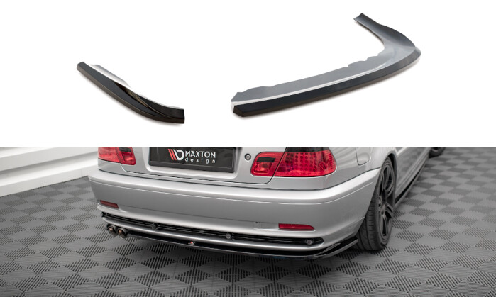 Hintere Stoßstange Unten Diffusor Erweiterung Mit Rippen / für BMW 3 E46  Black