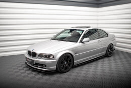 Seitenschweller Ansatz Cup Leisten passend für BMW 3er Coupe E46 schwarz Hochglanz