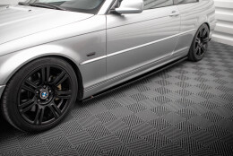 Seitenschweller Ansatz Cup Leisten passend für BMW 3er Coupe E46 schwarz Hochglanz