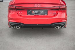 Heck Ansatz Diffusor + Endrohr Attrappe für Audi A7...