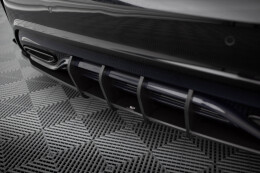 Street Pro Heck Ansatz Flaps Diffusor +Flaps für Mercedes-Benz A AMG-Line W176 Facelift schwarz Hochglanz