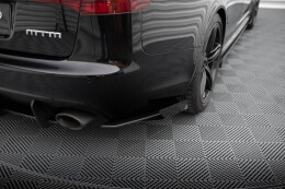 Hintere Seiten Flaps für Audi RS6 Avant C6 schwarz Hochglanz