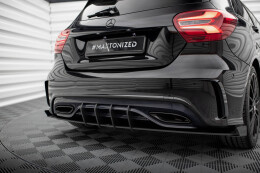 Hintere Seiten Flaps für Mercedes-Benz A AMG-Line W176 Facelift schwarz Hochglanz