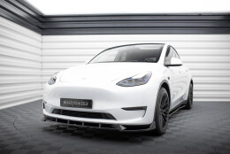 Cup Spoilerlippe Front Ansatz V.1 passend für Tesla Model Y schwarz Hochglanz