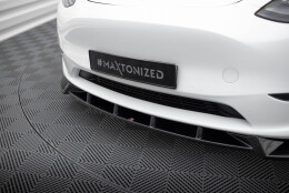 Cup Spoilerlippe Front Ansatz V.1 passend für Tesla Model Y schwarz Hochglanz