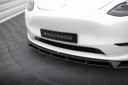 Cup Spoilerlippe Front Ansatz V.2 passend für Tesla Model Y schwarz Hochglanz
