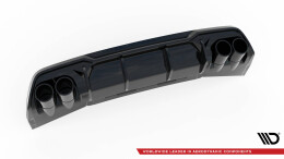 Heck Ansatz Diffusor + Endrohre chrom passend für Cupra Formentor Mk1 FL schwarz Hochglanz