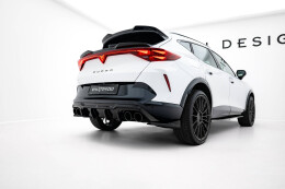 Heck Ansatz Diffusor + Endrohre chrom passend für Cupra Formentor Mk1 FL schwarz Hochglanz