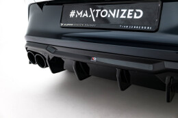 Heck Ansatz Diffusor + Endrohre chrom passend für Cupra Formentor Mk1 FL schwarz Hochglanz
