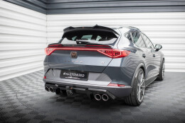 Heck Ansatz Diffusor + Endrohre chrom passend für Cupra Formentor Mk1 FL schwarz Hochglanz