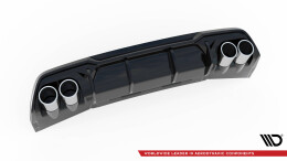 Heck Ansatz Diffusor + Endrohre schwarz passend für Cupra Formentor Mk1 FL schwarz Hochglanz