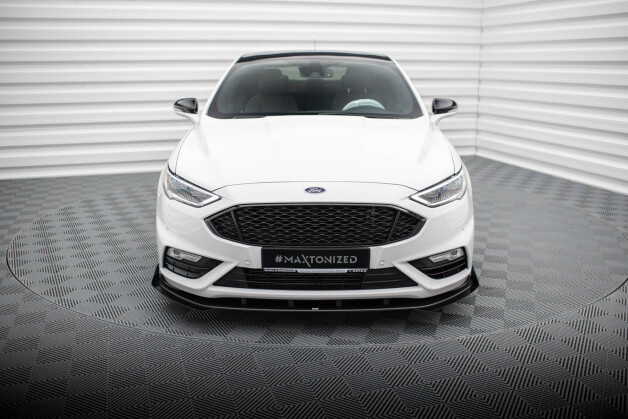Street Pro Cup Spoilerlippe Front Ansatz passend für Ford Mondeo Sport Mk5 Facelift / Fusion Sport Mk2 Facelift SCHWARZ+ HOCHGLANZ FLAPS