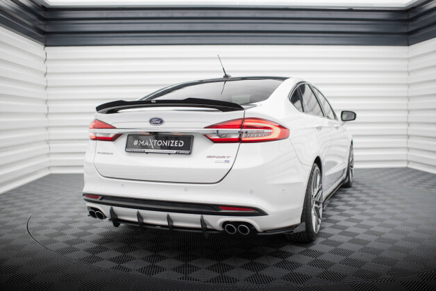 Street Pro Heckschürze Heck Ansatz Diffusor passend für Ford Mondeo Sport Mk5 Facelift / Fusion Sport Mk2 Facelift SCHWARZ