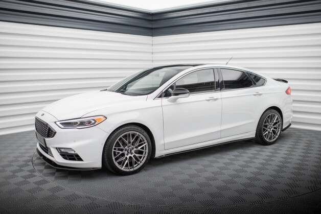 Street Pro Seitenschweller Ansatz Cup Leisten passend für Ford Mondeo Sport Mk5 Facelift / Fusion Sport Mk2 Facelift rot