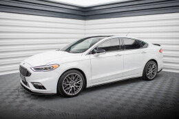 Street Pro Seitenschweller Ansatz Cup Leisten passend für Ford Mondeo Sport Mk5 Facelift / Fusion Sport Mk2 Facelift rot