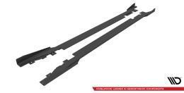 Street Pro Seitenschweller Ansatz Cup Leisten + Flaps für Ford Mondeo Sport Mk5 Facelift / Fusion Sport Mk2 Facelift schwarz Hochglanz